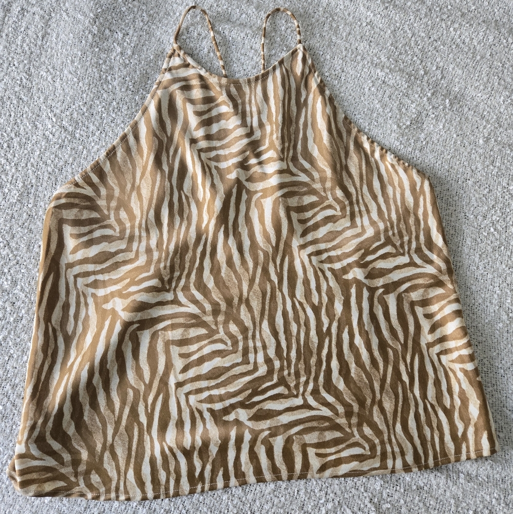 Zebra Print Halter Top